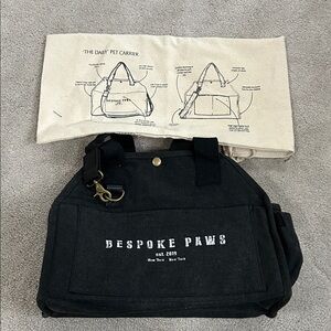 Bespoke Paws Black canvas small Pet Carrier